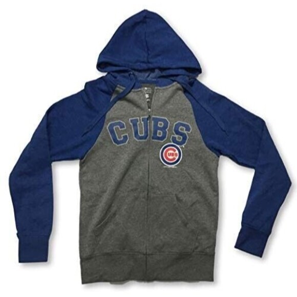 Chicago Cubs MLB Women's Full Zip Drawstring Hoodie X-Small 0/2 - Picture 1 of 1